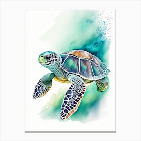 Conservation Sea Turtle, Sea Turtle Watercolour 2 Canvas Print