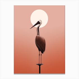 Minimalist Brown Pelican 3 Illustration Canvas Print