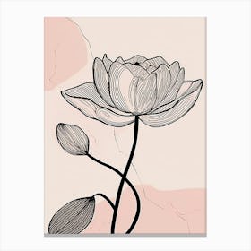 Lilies Line Art Flowers Illustration Neutral 3 Canvas Print
