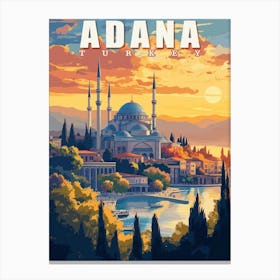 Adana Turkey Travel Poster Canvas Print