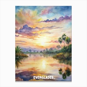 Everglades National Park Watercolor Painting Canvas Print