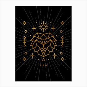 Lion — Zodiac geometric Canvas Print