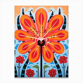 Flower Motif Painting Gloriosa Lily Canvas Print