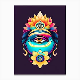 Meditating Figure, Symbol, Third Eye Tattoo 2 Canvas Print