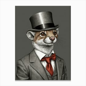 Fox In A Top Hat Canvas Print