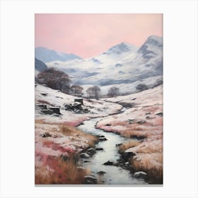 Dreamy Winter Painting Snowdonia National Park Wales 3 Canvas Print