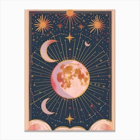 Moon Tarot Card Canvas Print
