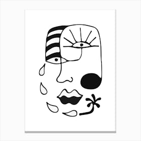 Face Of A Woman Abstract Illustration Canvas Print
