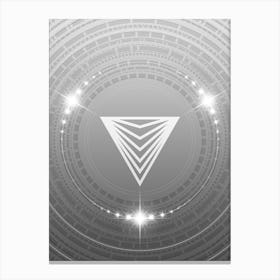 Geometric Glyph in White and Silver with Sparkle Array n.0205 Canvas Print