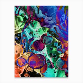 Watercolor Abstraction A Rainbow Of Raindrops 4 Canvas Print