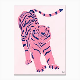 Tiger Doesnt Lose Sleep Pink Canvas Print