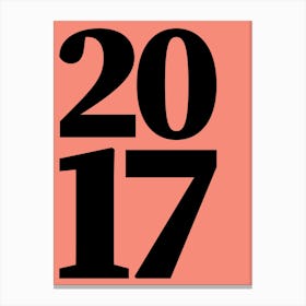 2017 Typography Date Year Word Canvas Print