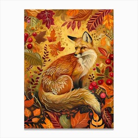 Solitary Fox In The Autumn 14 Canvas Print