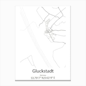 Gluckstadt,Germany Minimalist Map Canvas Print