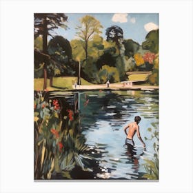Wild Swimming At Hampstead Heath London 1 Canvas Print