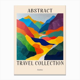 Abstract Travel Collection Poster Andorra 2 Canvas Print