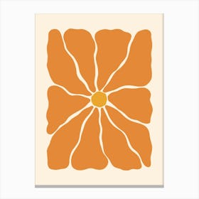 Abstract Flower 01 - Vibrant Orange Canvas Print