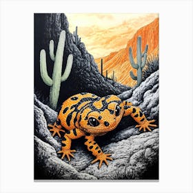 Cactus Lizard Toile