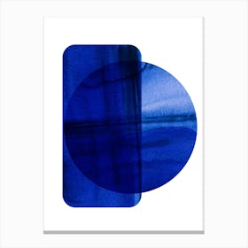 Blue Geometric Watercolour Canvas Print
