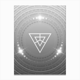 Geometric Glyph in White and Silver with Sparkle Array n.0260 Canvas Print