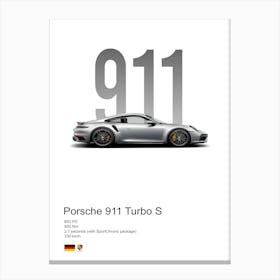 911 Turbo S Porsche Canvas Print