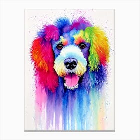 Poodle Rainbow Oil Painting dog Canvas Print
