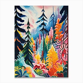 Winter Snow Snow Coniferous Forest Illustration 6 Canvas Print