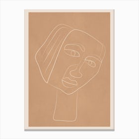 Abstract Face Line Art 1 Canvas Print