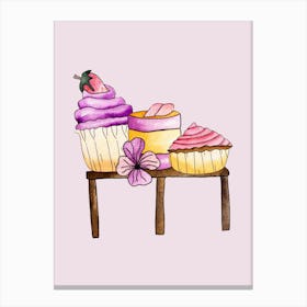 Cute Party Cupcakes Canvas Print