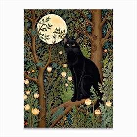 William Morris Black Cat In The Forest 23 Canvas Print