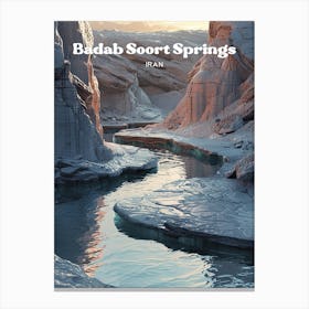 Badab Soort Springs Iran Travel Illustration Canvas Print