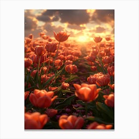 Sunset Tulips 2 Canvas Print