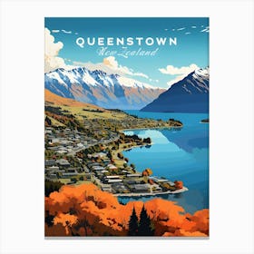 Queenstown Print Art Print New Zealand Trave Canvas Print