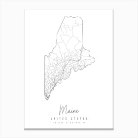 Maine Minimal Street Map Canvas Print