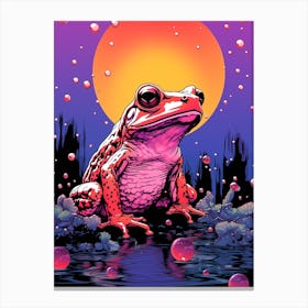 Frog Retro Canvas Print