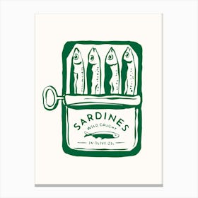 Green Sardines Kitchen Poster Canvas Print