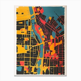 Flushing New York Colourful Silkscreen Illustration 1 Canvas Print