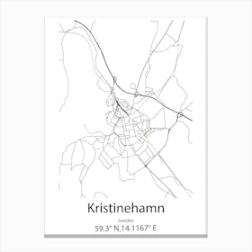 Kristinehamn,Sweden Minimalist Map Canvas Print