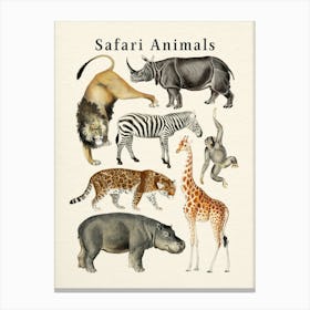 Safari Animals Collection Canvas Print