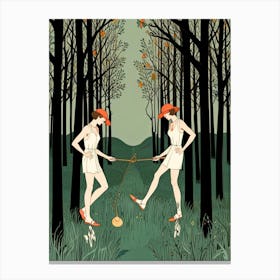 Two Women In The Woods Canvas Print