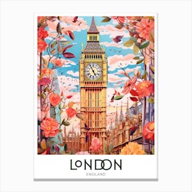 London, United Kingdom Maximalist Travel Poster Vibrant Colour Canvas Print