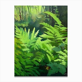 Marsh Fern Cézanne Style Canvas Print