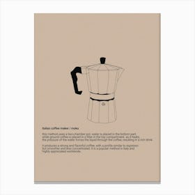 italian moka coffee maker Canvas Print