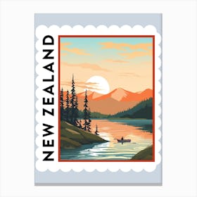New Zealand 1 Travel Stamp Poster Canvas Print
