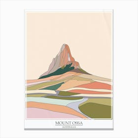 Mount Ossa Australia Color Line Drawing 10 Poster Canvas Print