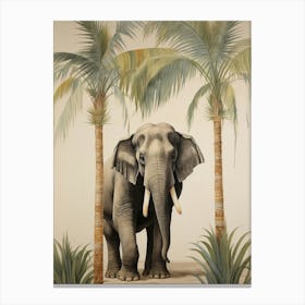 Elephant 6 Tropical Animal Portrait Canvas Print