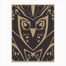 Abstract Owl Coffee 2 Canvas Print