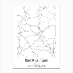 Bad Kissingen,Germany Minimalist Map Canvas Print