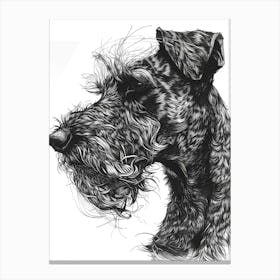 Irish Wolfhound Terrier Dog Line Sketch 1 Canvas Print