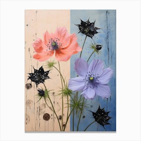 Surreal Florals Love In A Mist Nigella 1 Flower Painting Canvas Print